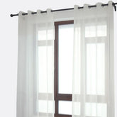 Cortina em Tecido de Linho Branca com Detalhes 140x260cm-Individual - BOD HOME