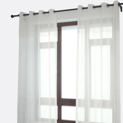 Cortina em Tecido de Linho Branca com Detalhes 140x260cm-Individual - BOD HOME