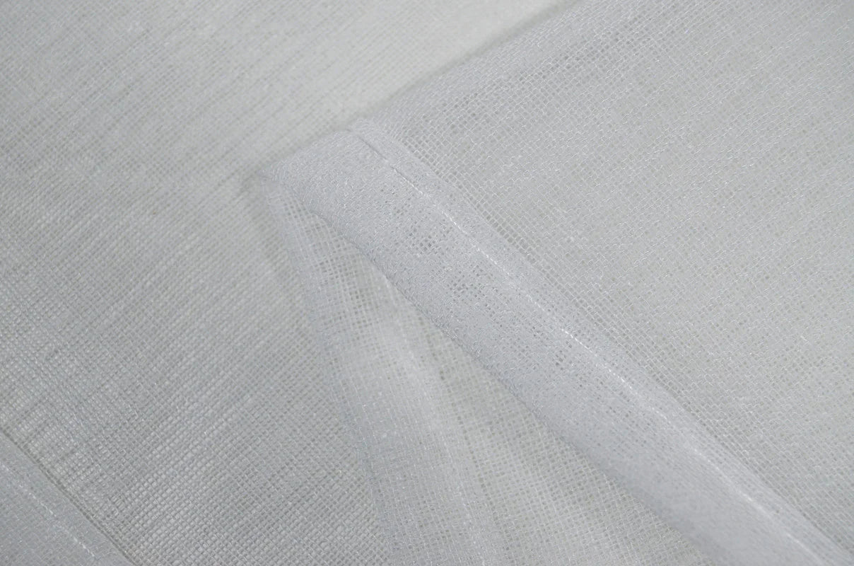 Cortina em Tecido de Linho Branca com Detalhes 140x260cm-Individual - BOD HOME