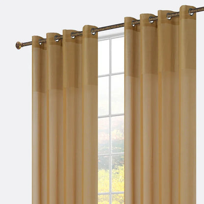 Cortina em Tecido de Linho Castanha com Detalhes 140x260cm-Individual 140x260cm-Individual - BOD HOME
