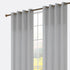 Cortina em Tecido de Linho Prateada com Detalhes 140x260cm-Individual - BOD HOME
