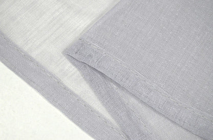 Cortina em Tecido de Linho Prateada com Detalhes 140x260cm-Individual - BOD HOME