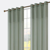 Cortina em Tecido de Linho Verde com Detalhes 140x260cm-Individual - BOD HOME