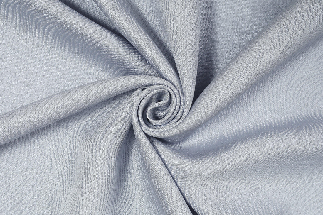 Cortina de Tela Delicada con Patrón de Ondas Blanco Gris 140*260cm-Individual