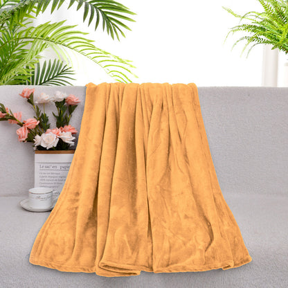 Manta de franela Amarelo Mostarda - BOD HOME