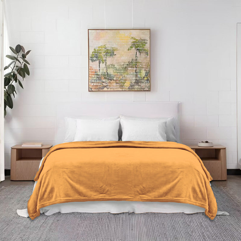 Manta de franela Amarelo Mostarda - BOD HOME