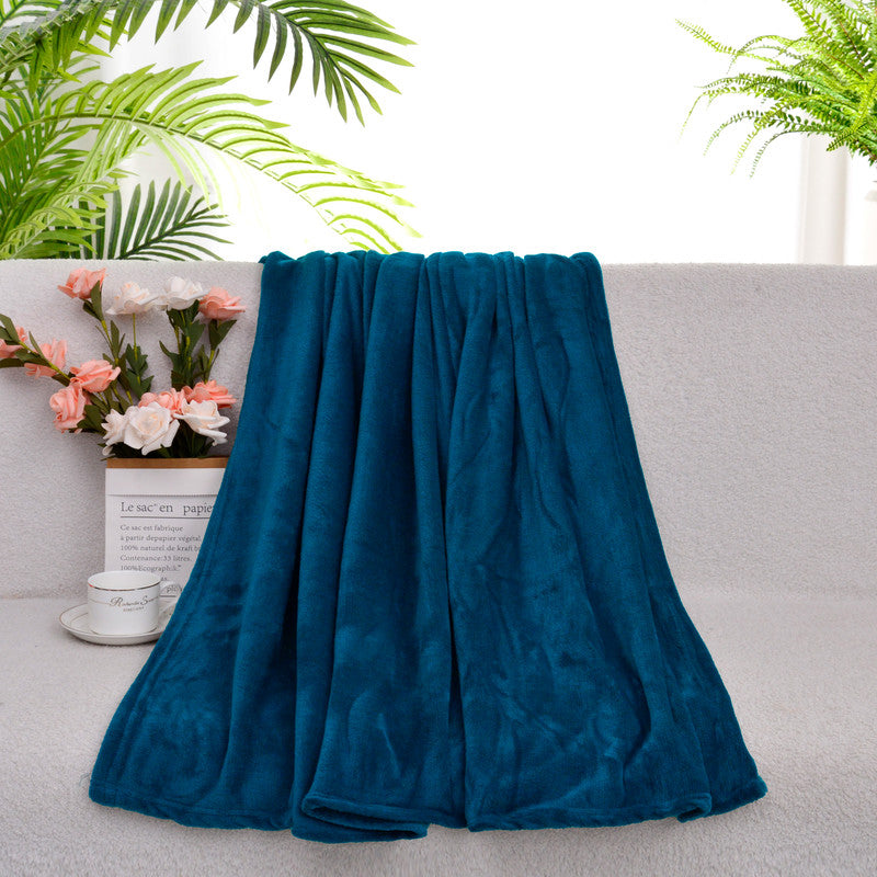 Manta de flanela Azul Pavão - BOD HOME