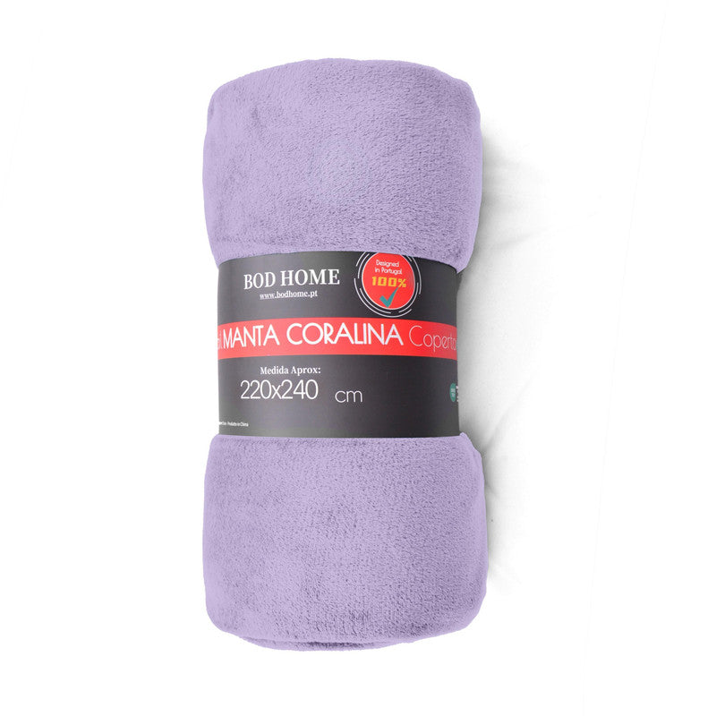 Manta de flanela Cor Lavanda