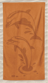 Toalha de Praia com Relevo Monocromático Laranja 100x180cm - BOD HOME