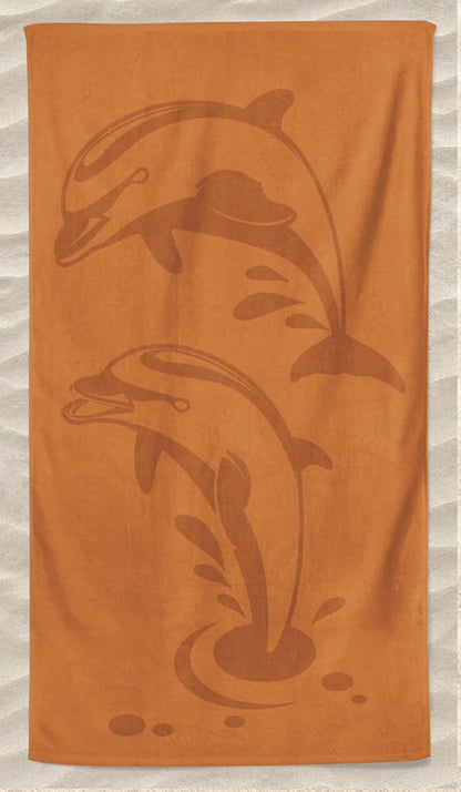Toalha de Praia com Relevo Monocromático Laranja 100x180cm - BOD HOME