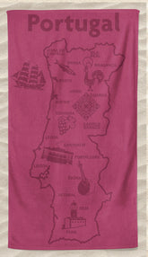 Toalha de Praia com Relevo Monocromático Rosa 100x180cm - BOD HOME