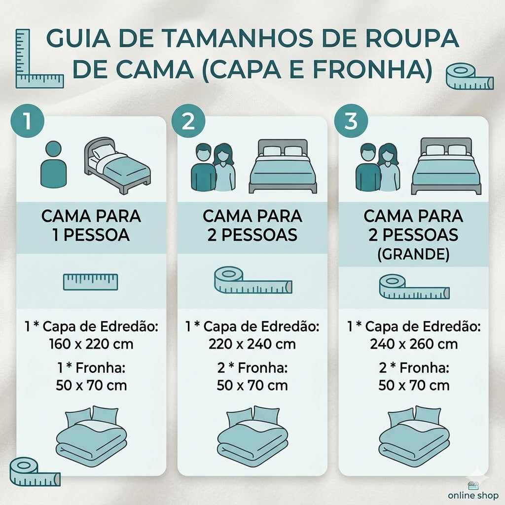 Capa de Edredão Estampada com Fronha-Folhas Azuis e Silvas