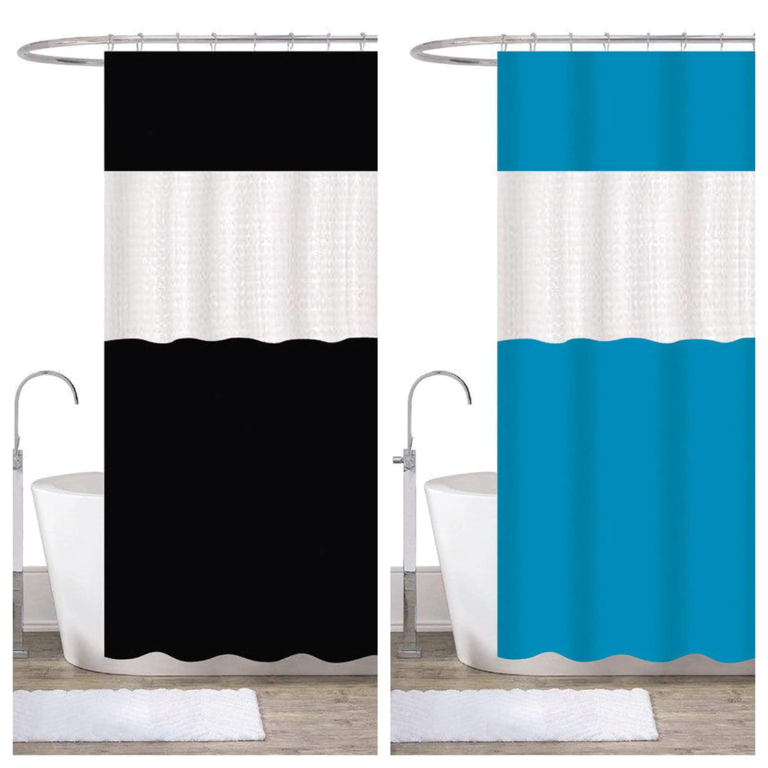1 Pack de 2 Cortina De Duche Em Patchwork 180*180cm 001
