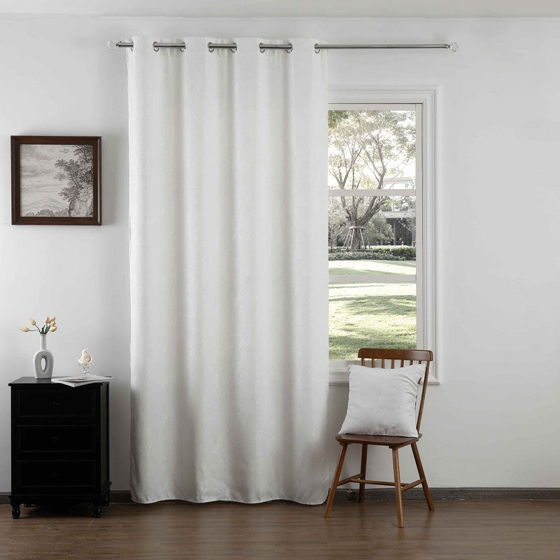 Cortina Jacquard com Bordado Branco 140*260CM-Individual- BOD HOME