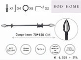 VARÃO PARA CORTINA METAL PRETO 70-120cm LUA CRESCENTE - BOD HOME