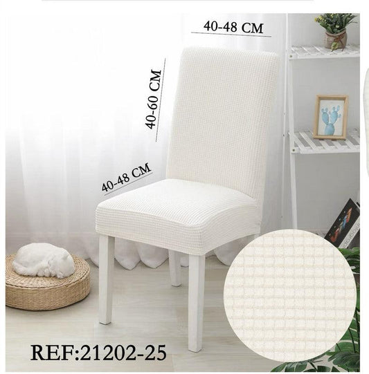 Capa para Cadeira Xadrez Elegante Branco de Inverno - BOD HOME