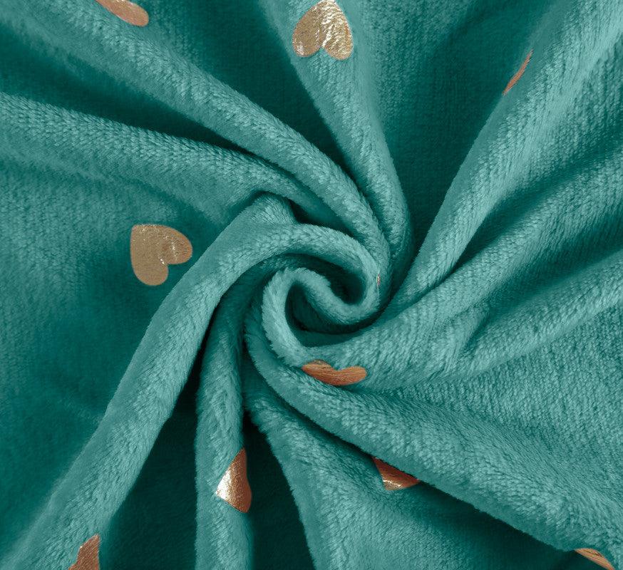 Cobertor com Amor Estampado Azul Turquesa - BOD HOME