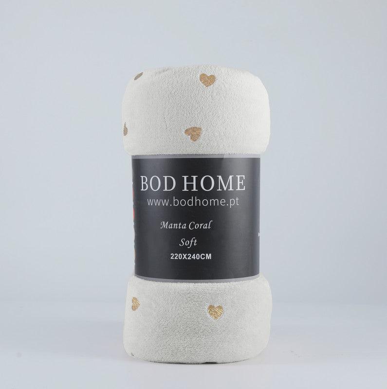 Cobertor com Amor Estampado Branco - BOD HOME
