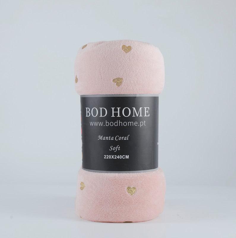 Cobertor com Amor Estampado Rosa - BOD HOME