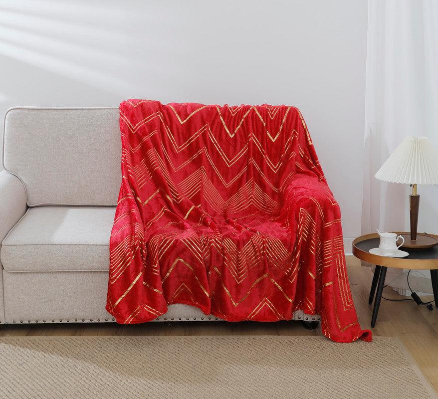 Cobertor com Geométrico Estampado Bordô - BOD HOME