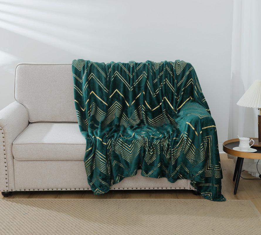 Cobertor com Geométrico Estampado Forest Green - BOD HOME