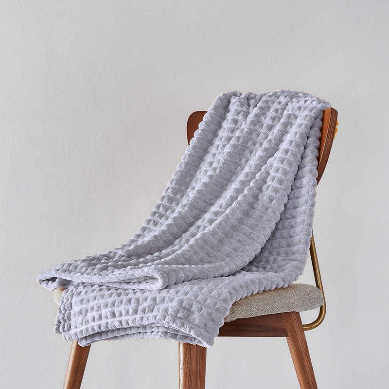 Cobertor com Malha De Pelúcia Longa Cinzo Escuro - BOD HOME