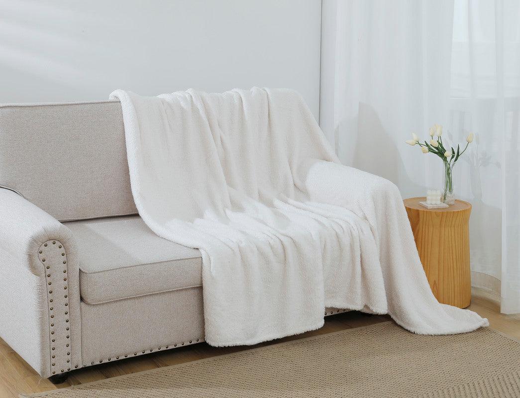 Cobertor de Algodão Ultra Suave Branco Claro - BOD HOME