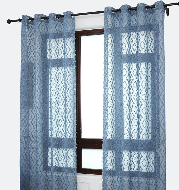 Cortina bordada losango em relevo 140*260cm - BOD HOME