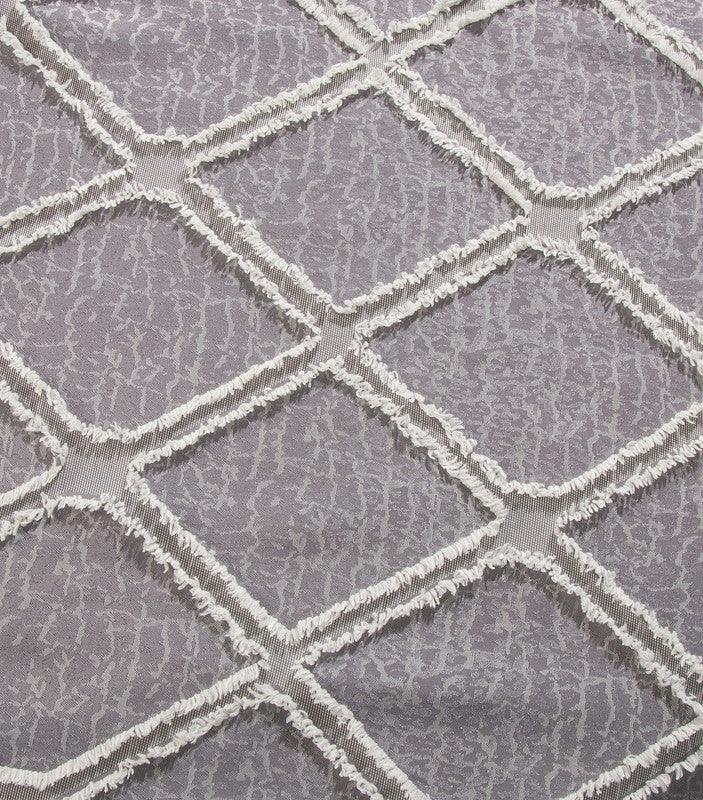 Cortina com Padrão de Losango Cinzo Escuro 140*260cm - BOD HOME