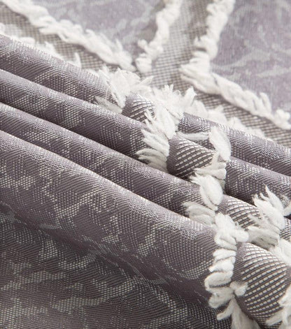Cortina com Padrão de Losango Cinzo Escuro 140*260cm - BOD HOME