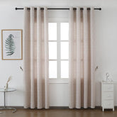 Cortina Confecionada com Padrão de Listras Rotativas Castanho Claro 140*260cm - BOD HOME