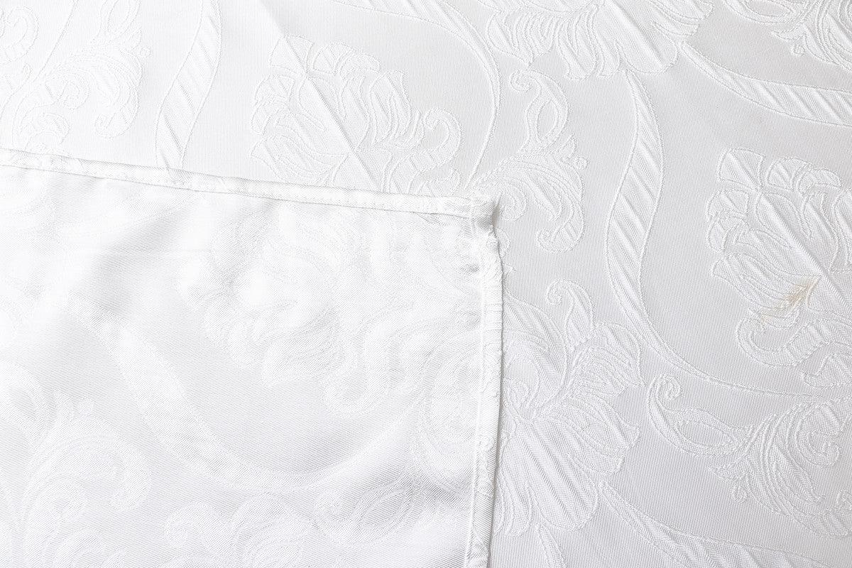 Cortina Confecionada com Tecido Sólido Florido Branco 140*260cm - BOD HOME