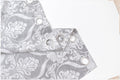 Cortina Confecionada com Tecido Sólido Florido Branco Cinza 140*260cm - BOD HOME