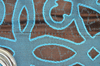 Cortina Confecionada com Tecido Sólido Florido Sofisticado Azul Turquesa 140*260cm - BOD HOME