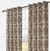 Cortina Confecionada com Tecido Sólido Florido Sofisticado Castanho 140*260cm - BOD HOME