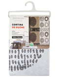 Cortina De Chuveiro Estampada Círculos Abstratos 180*180cm - BOD HOME