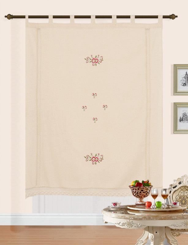 Cortina de cozinha bordados floralis bordo - BOD HOME