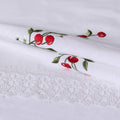 Cortina de cozinha em tela com bordado de cerejas - BOD HOME