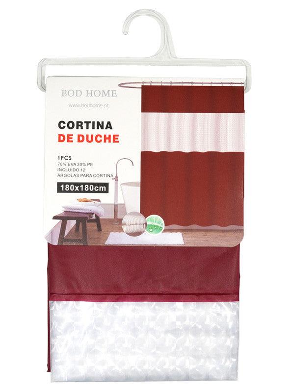 Cortina De Duche Em Patchwork Bordô 180*180cm - BOD HOME