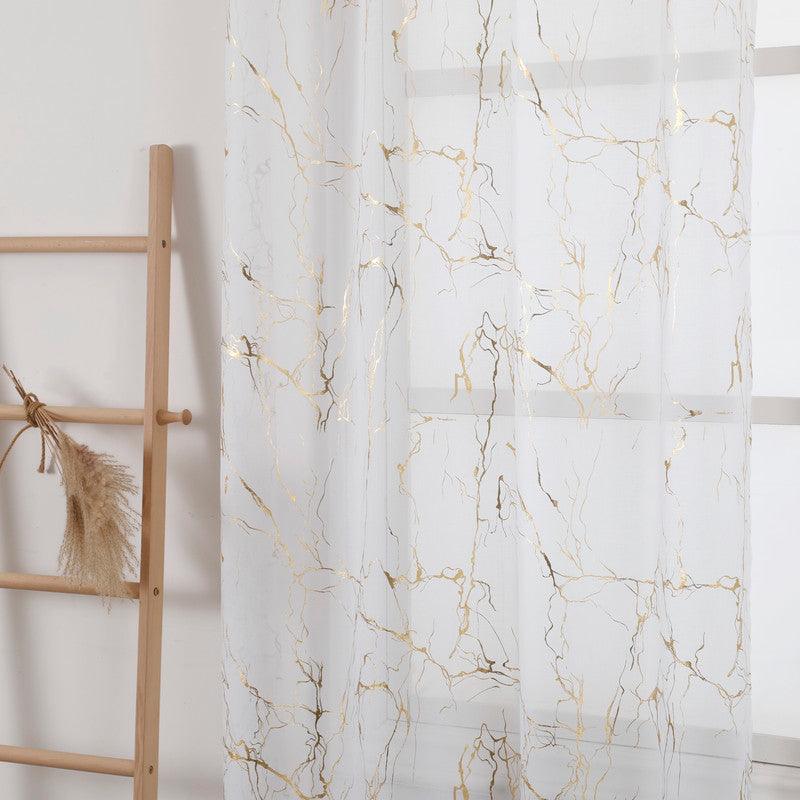 Cortina estampada com dourados de mármore 140*260cm - BOD HOME