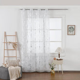 Cortina estampada com prateados de folhas 140*260cm - BOD HOME