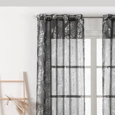 Cortina estampada com prateados de folhas 140*260cm - BOD HOME