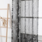 Cortina estampada com prateados de folhas 140*260cm - BOD HOME
