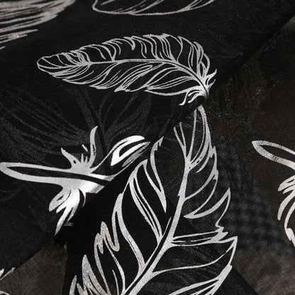Cortina estampada com prateados de folhas 140*260cm - BOD HOME
