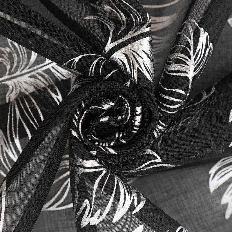 Cortina estampada com prateados de folhas 140*260cm - BOD HOME