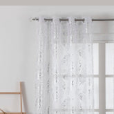 Cortina estampada com prateados de folhas 140*260cm - BOD HOME