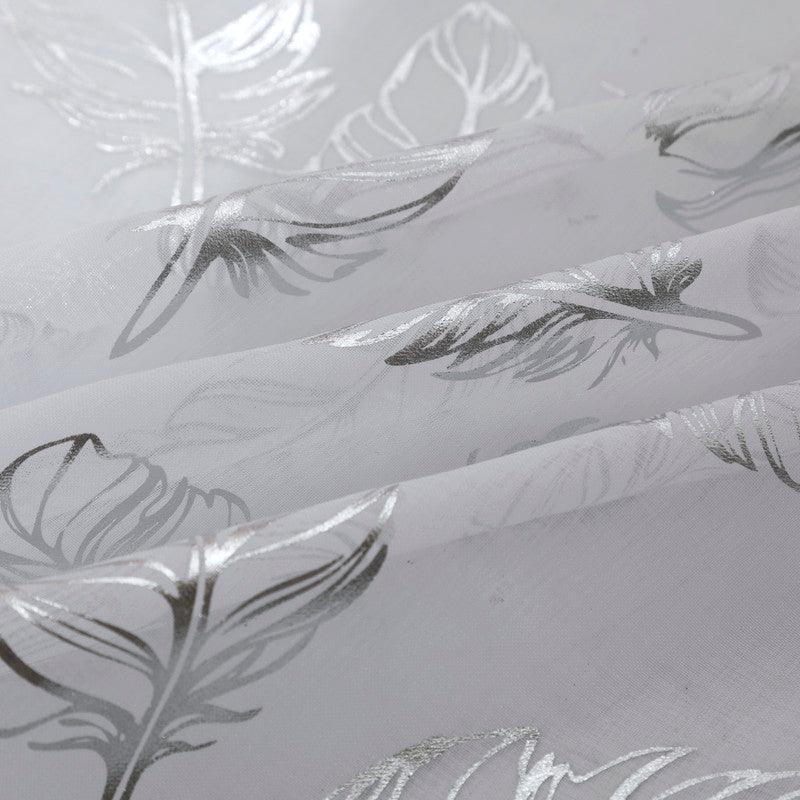 Cortina estampada com prateados de folhas 140*260cm - BOD HOME