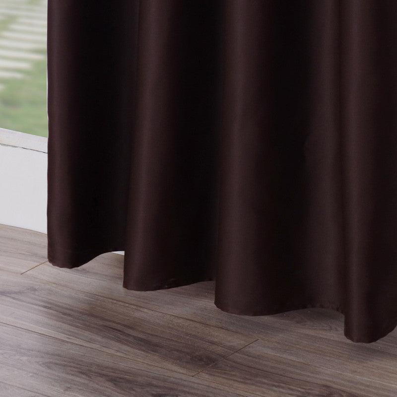 Cortina Opaca de Tecido de Alta Precisão com Efeito Térmico Castanho Escuro 140*260cm - BOD HOME