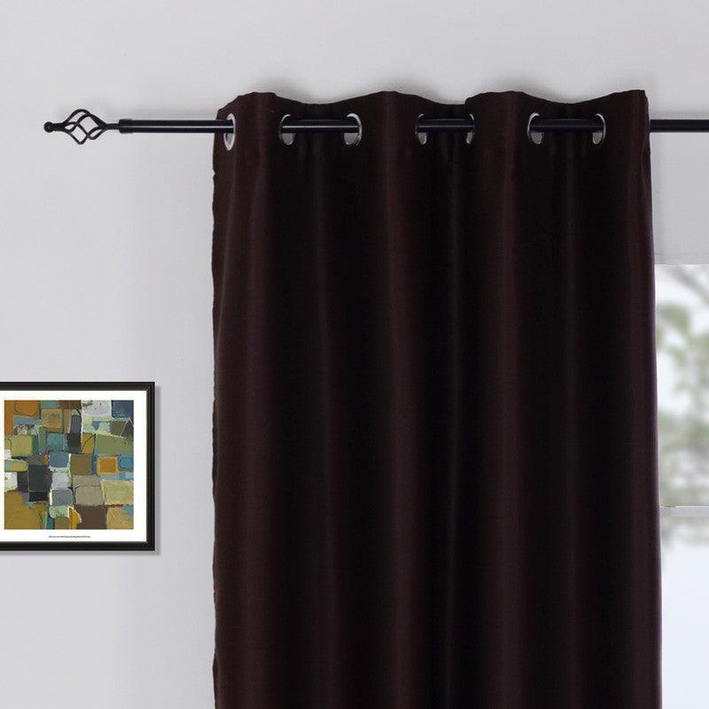 Cortina Opaca de Tecido de Alta Precisão com Efeito Térmico Castanho Escuro 140*260cm - BOD HOME