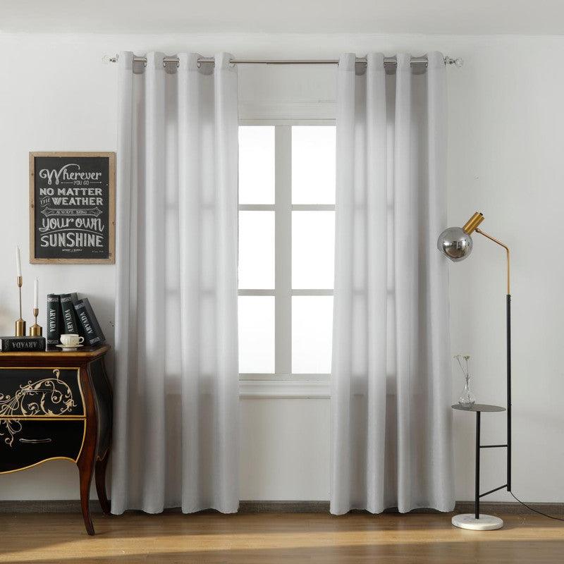 Cortina Opaca de Veludo Cinzo Claro 140*260cm - BOD HOME